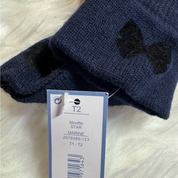 Jacadi Navy Knit and Fleece Bow Mitten T2 - Picture 4 of 6